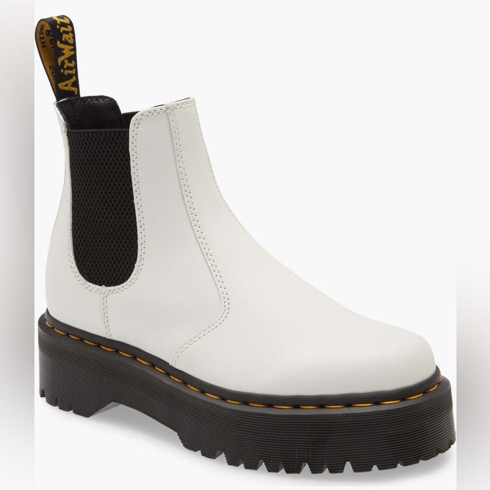 Dr. Martens White Ankle Boots with Chunky Sole NWOB